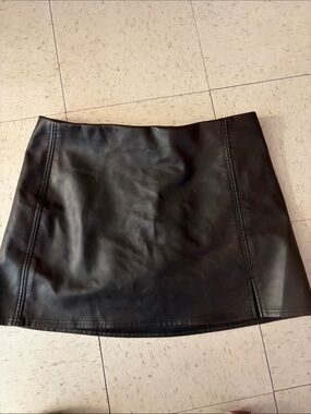 SO Brown Faux Leather Mini Skirt